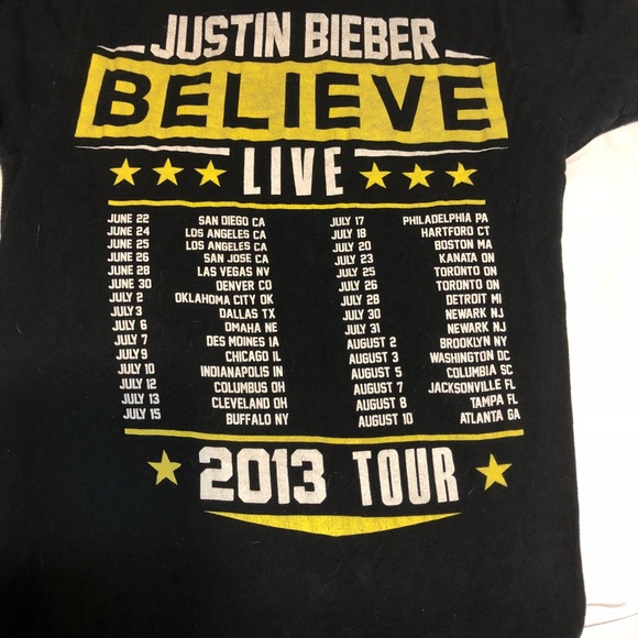 Justin Bieber Believe Tour T-shirt Size Small Band - Picture 2 of 2